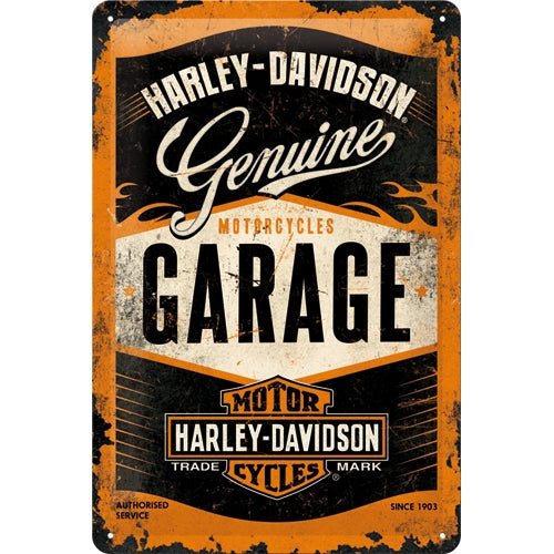 Cartello Harley Davidson Garage 20x30 - Nostalgic Motor Art Merchandize
