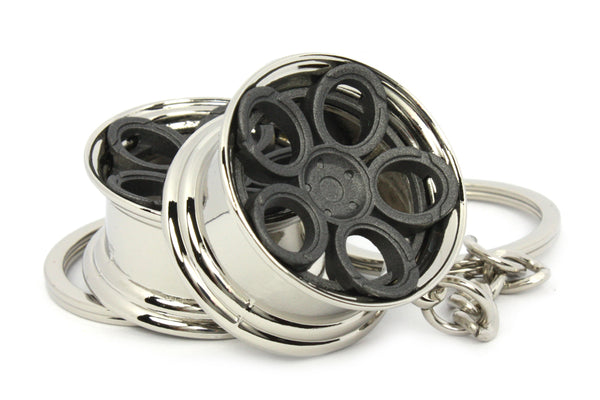 Cerchio Wheel LR2 Grigio Grey Portachiavi Keyrings - Car Keychains