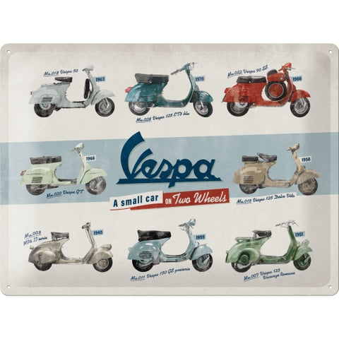 Cartello Vespa Model Chart 30x40cm - Nostalgic Motor Art Merchandize