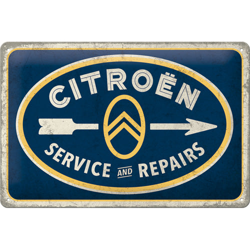 Cartello Citroen Service & Repair 30x20 - Nostalgic Motor Art Merchandize