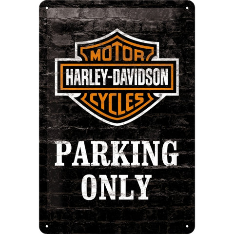 Cartello Harley Davidson Parking Only 20x30 - Nostalgic Motor Art Merchandize