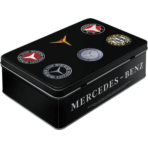 Scatola Bassa in Metallo Mercedes-Benza Logo Evolution 23x16x7 - Nostalgic Motor Art Merchandize