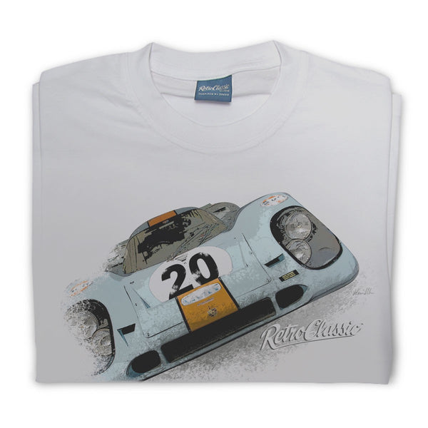 T-shirt Gulf Porsche 917 Grey Grigia - Retro Classic Clothing