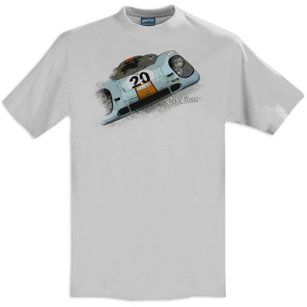 T-shirt Gulf Porsche 917 Grey Grigia - Retro Classic Clothing