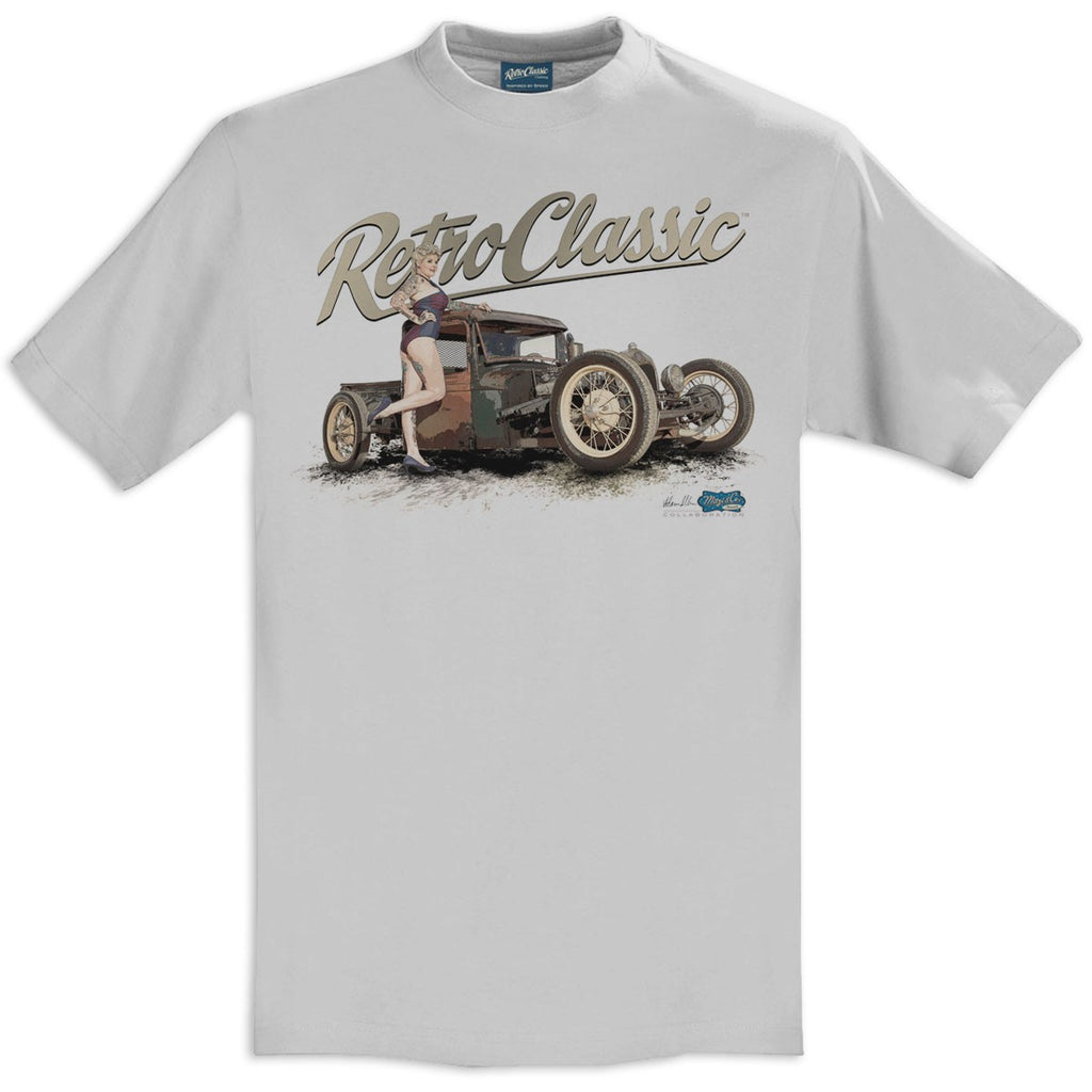 T-shirt Help Miss Boston Bombshell - Dirty Farm Truck Grey Grigia - Retro Classic Clothing