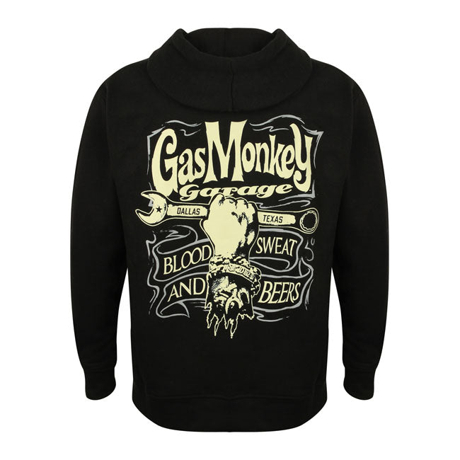 Felpa Zip Hoodie Hand and Spanner GMG Gas Monkey Garage  - Kustom & American Brands