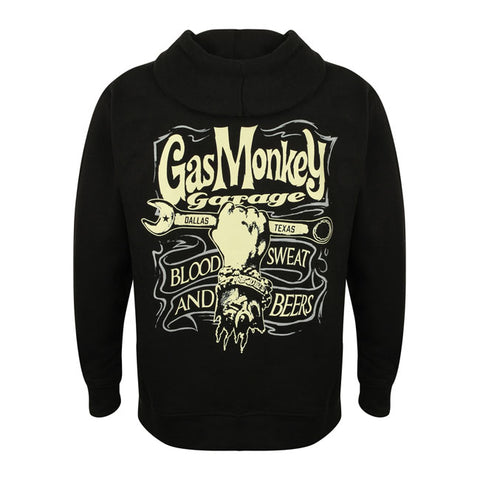 Felpa Zip Hoodie Hand and Spanner GMG Gas Monkey Garage  - Kustom & American Brands