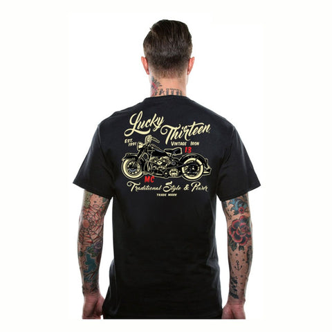 T-shirt Lucky 13 Vintage Iron Black - Kustom & American Brands