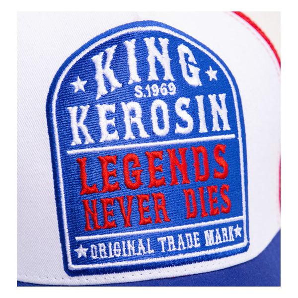 King Kerosin Legends Cap Blu Red Blu Rosso - Kustom & American Brands