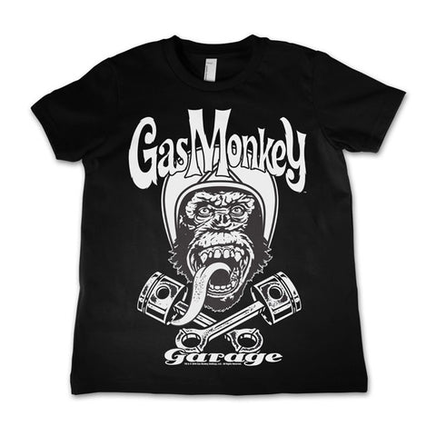 T-shirt KID Bambino Gas Monkey Garage GMG Biker Monkey Logo Black - Kustom & American Brands