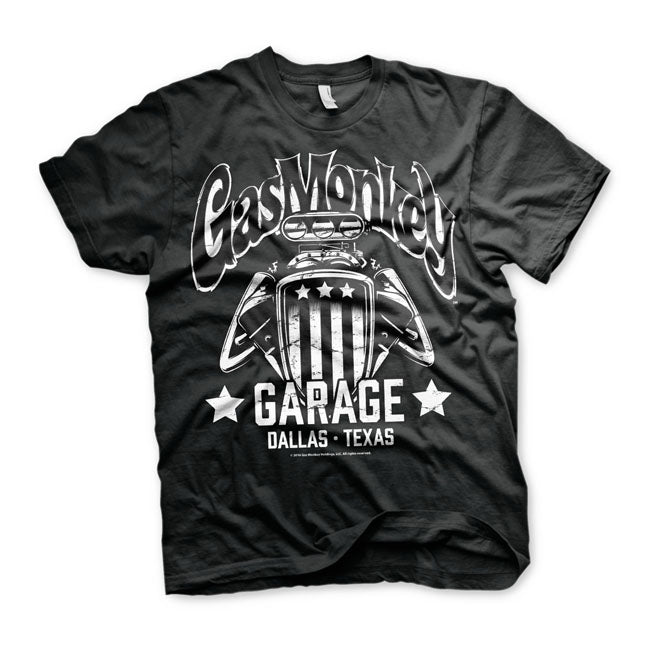 T-shirt Gas Monkey Garage American Engine Black Nera - Kustom & American Brands