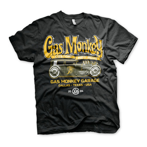 T-shirt Gas Monkey Garage GMG Green Hot Rod Black Nera - Kustom & American Brands