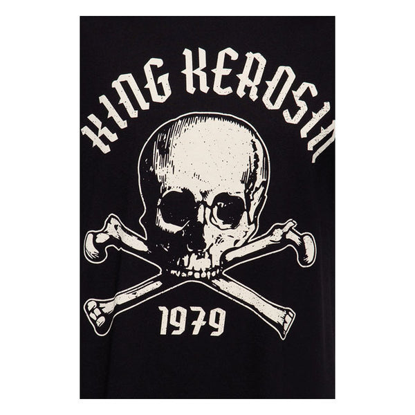 T-shirt King Kerosin Skull Palma Black - Kustom & American Brands