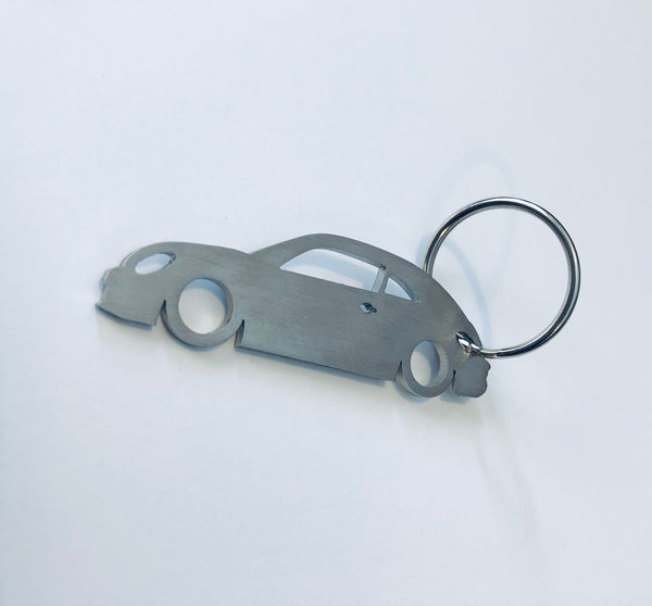 Silhouettes Stainless Steel VW New Beetle Portachiavi Keyrings - Car Keychains