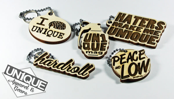Portachiave in legno, Wood Keyrings "BOMB" - Peace and Low Petrolhead Clothing