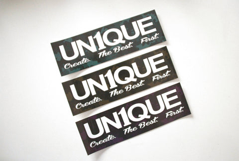 Adesivo Sticker "UN1QUE Create.The Best.First" Camo - Peace and Low Petrolhead Clothing