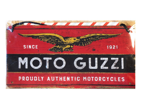 Cartello con filo Moto Guzzi 10x20 - Nostalgic Motor Art Merchandize