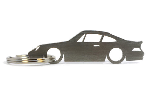 Silhouettes Stainless Steel Porsche 991 993 Portachiavi Keyrings - Car Keychains