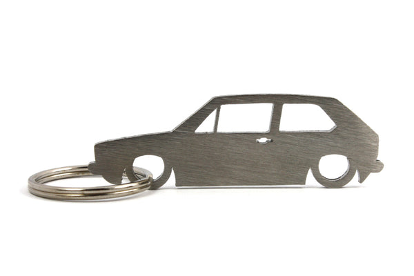 Silhouettes Stainless Steel VW Golf MK1 Portachiavi Keyrings - Car Keychains