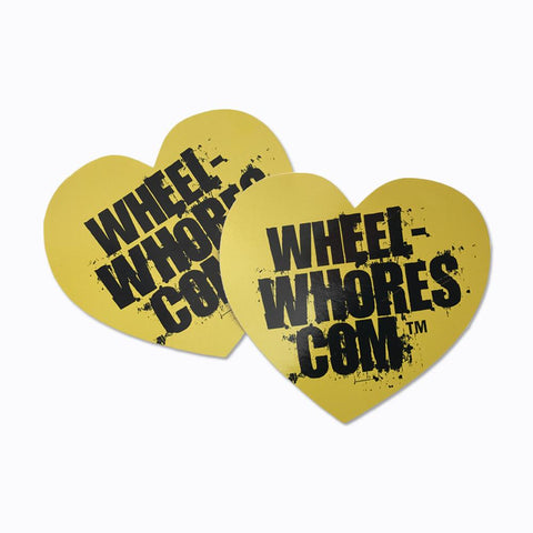 Adesivo Sticker Heart YELLOW Wheel Whores Italia