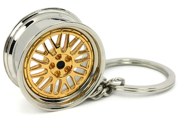 Cerchio Wheel BBS LM Gold Oro Portachiavi Keyrings - Car Keychains