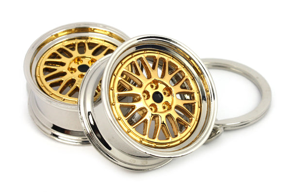 Cerchio Wheel BBS LM Gold Oro Portachiavi Keyrings - Car Keychains