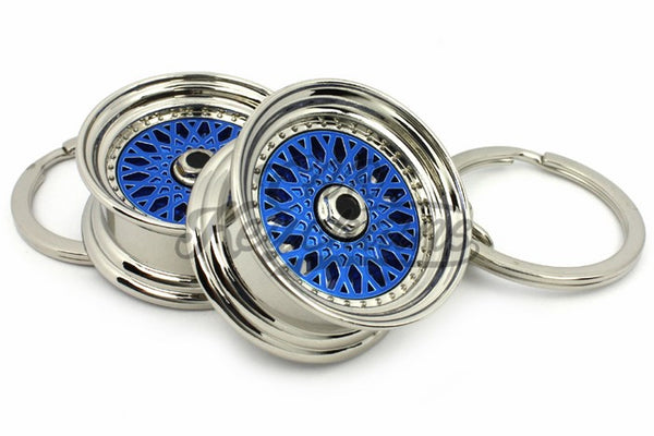 Cerchio Wheel BBS RS ver.2 Blue Blu Portachiavi Keyrings - Car Keychains