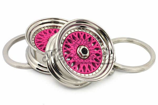 Cerchio Wheel BBS RS ver.2 Pink Rosa Portachiavi Keyrings - Car Keychains