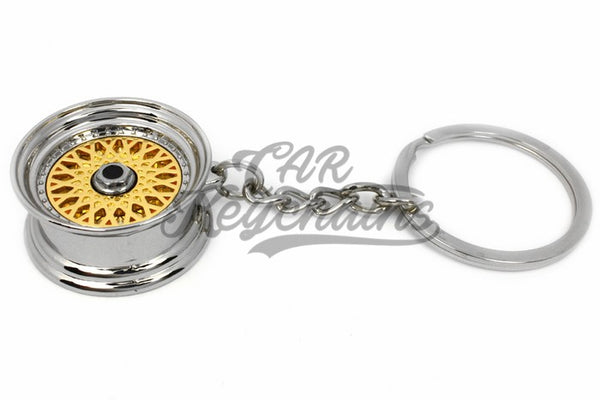 Cerchio Wheel BBS RS ver.2 Gold Oro Portachiavi Keyrings - Car Keychains