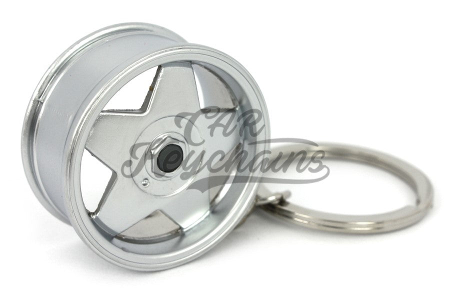 Cerchio Wheel Borbet A Silver Argento Portachiavi Keyrings - Car Keychains