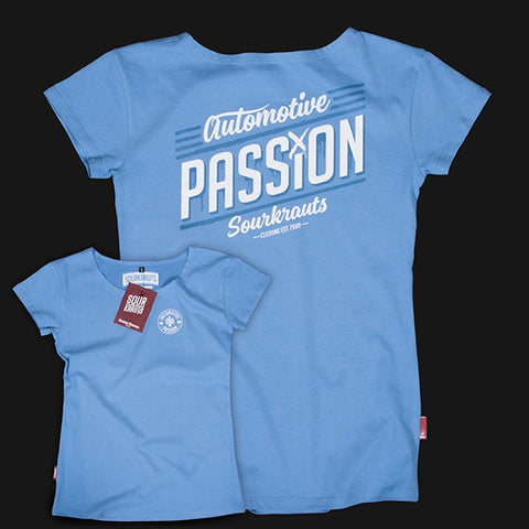Lady T-shirt Automotive Passion Azzurra - Sourkrauts