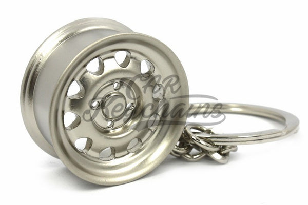 Cerchio Wheel Wide Steel Grigio Opaco Matte Grey Portachiavi Keyrings - Car Keychains
