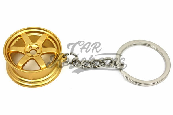 Cerchio Wheel TE37 Gold Oro Portachiavi Keyrings - Car Keychains