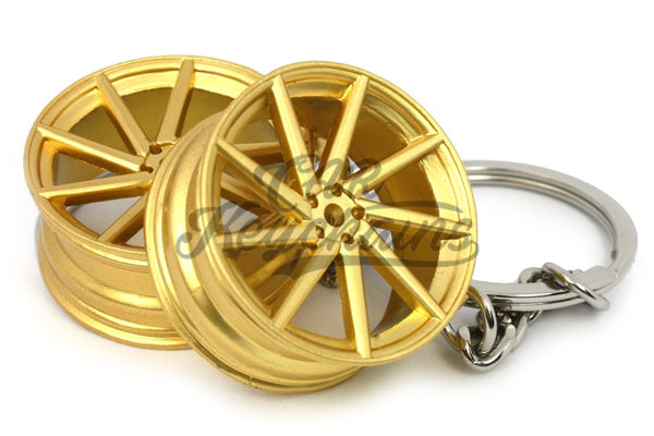 Cerchio Wheel CVT Gold Oro Portachiavi Keyrings - Car Keychains